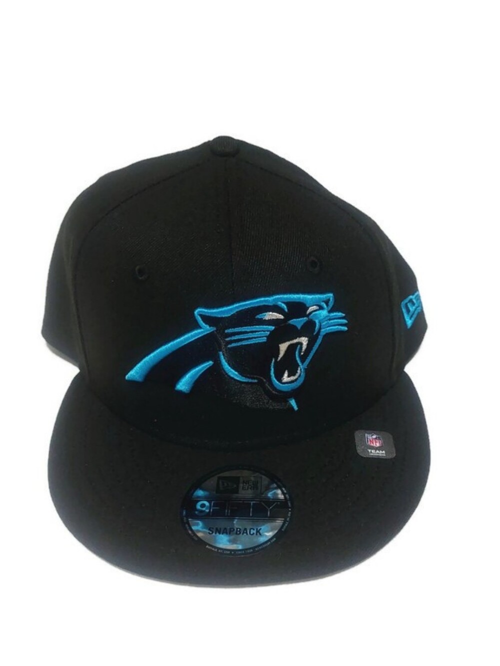 9FIFTY New Era Carolina Panthers Snapback Hat Cap Team Headwear Black Blue